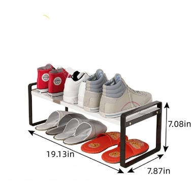 LUCKYERMORE 6-Tier Shoe Rack Portable Storage Organizer With Red