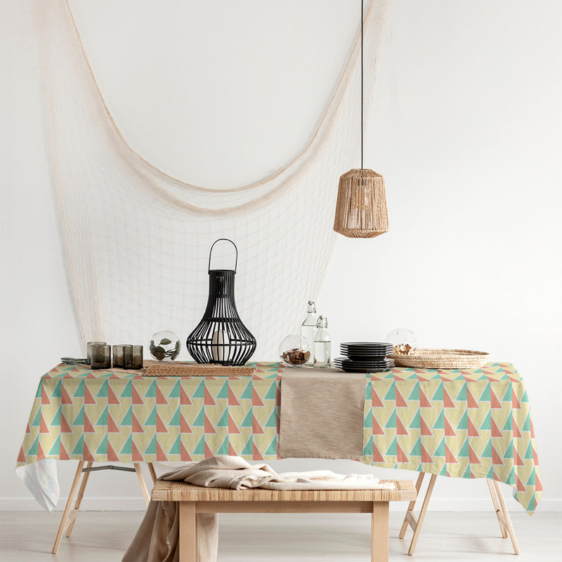 Shifted Arrows Tablecloth, Green/Orange