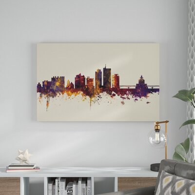 Cedar Rapids Iowa Skyline III' Graphic Art on Wrapped Canvas -  Wrought Studio™, 832C4046028A411DA1E9E8B13E11850E