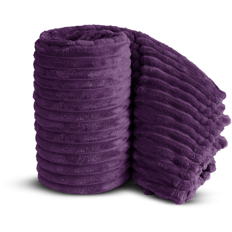 BELLISSIMA PLUSH THROW, 305cm x 305cm, Aubergine