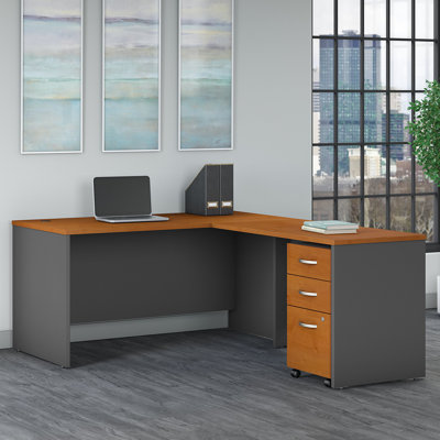 Series C 60W L Shaped Desk with 3 Drawer Mobile File Cabinet