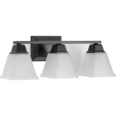 Éclairage pour salle de bain 3 lumières à intensité variable noir mat Gada