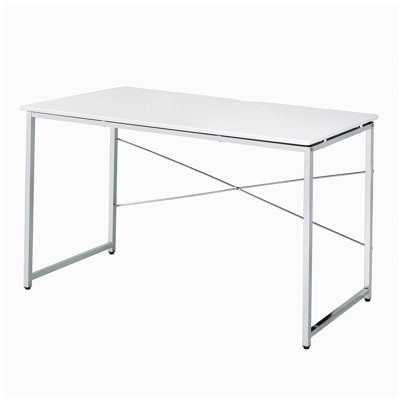 Bureau d'écriture blanc et chrome