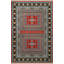 Tapis décoratif rétro à motif bleu et rouge-344594286