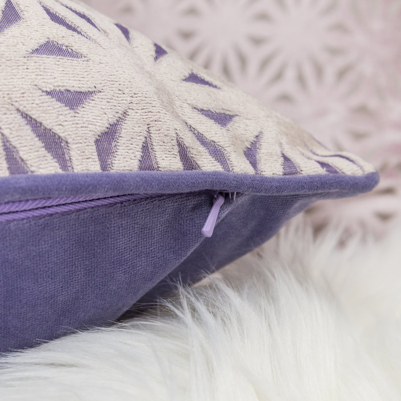  Cut Velvet Throw Pillow Cover & Insert, Purple