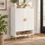 Armoire à chaussures réglable pour vestibule avec rangement caché pour porte battante