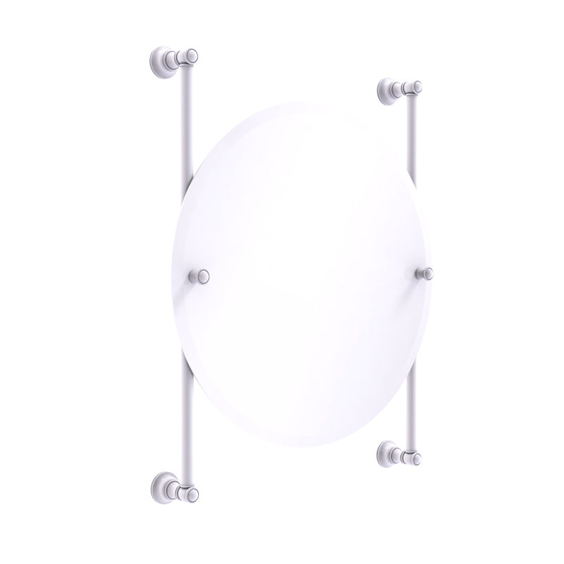 Miroir de meuble-lavabo biseauté sans cadre Freyja, Blanc mat