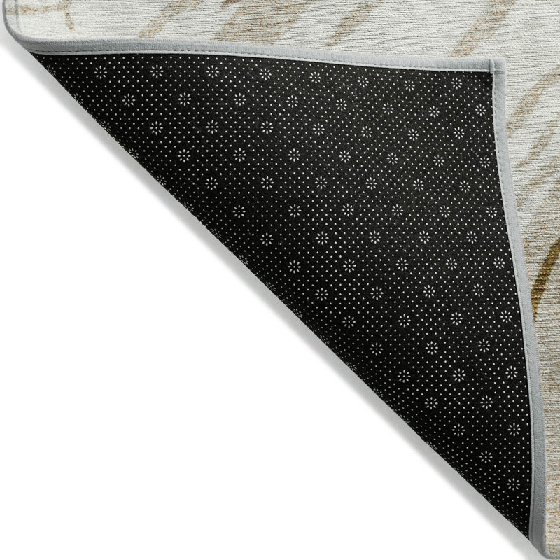 Aureva Ivory Washable Indoor-Outdoor Rug - , 5' x 7'6"