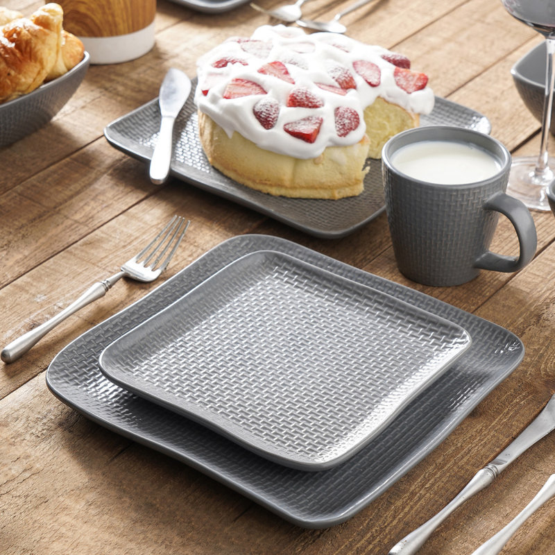 Stone Lain Olivia 16-Piece Dinnerware Set Stoneware, Gray