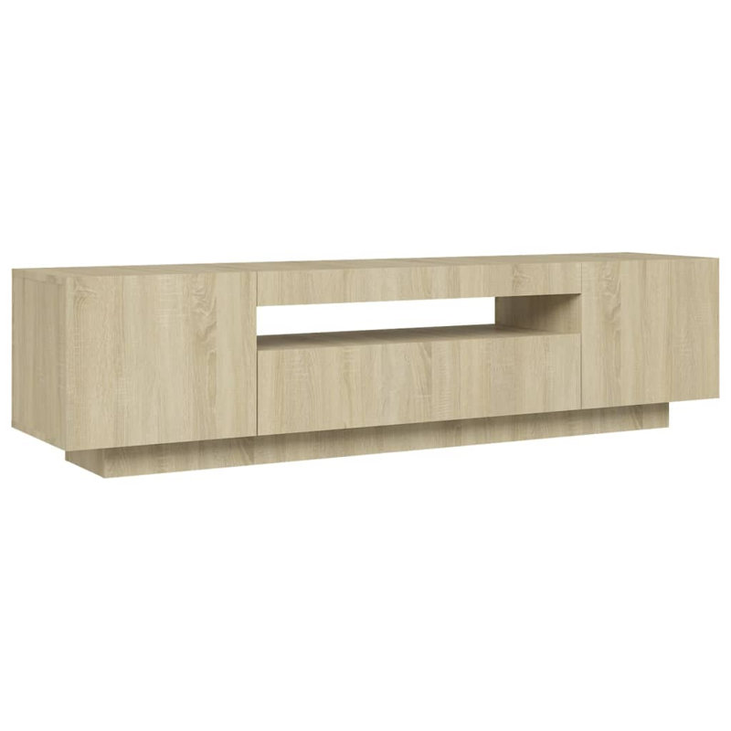 Meuble télé Meuble télé Console console télé avec lumières DEL, Chêne Sonoma
