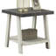 Table de bout contemporaine en bois bicolore gris anthracite et beige-484236721-484236735