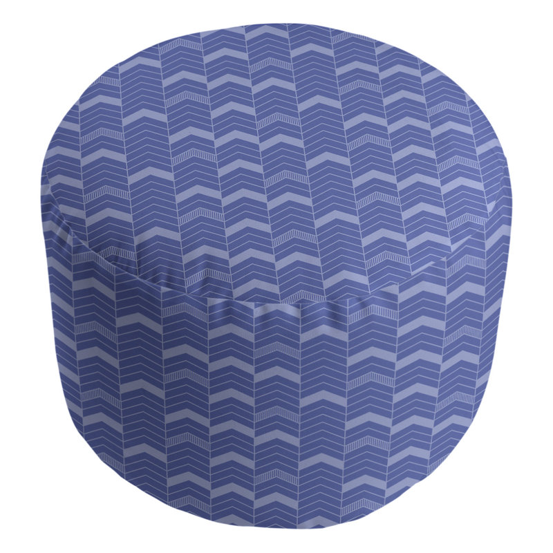 repose-pieds à chevrons en deux couleurs, Bleu foncé