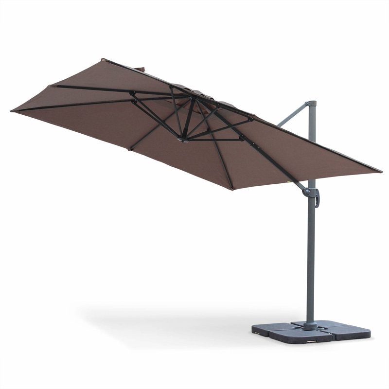 Alaisia 300cm Cantilever Parasol, Brown, 260cm H x 300cm W x 300cm D