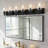 6-Light Bathroom Vanity Lights Black Bathroom Lighting Fixtures Over Mirror with Clear Glass Shade, Modern Wall Sconce Vanity Light Fixtures for Bedroom Living Room-260907039