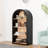 Black Arched 4 Shelf, 43" Height, Storage Space, Stylish Design, Robust Construction, -First Tall Bookcase, Shelves, Classic Vintage Appeal, , Tipping, Use