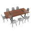 Ensemble de table de salle à manger en bois 87 po avec chaise rembourrée en cuir PU-116180492-115951198