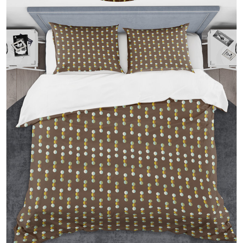  Ensemble de housse de couette Mod Dots Mid-Century, Housse simple + 1 taie décorative
