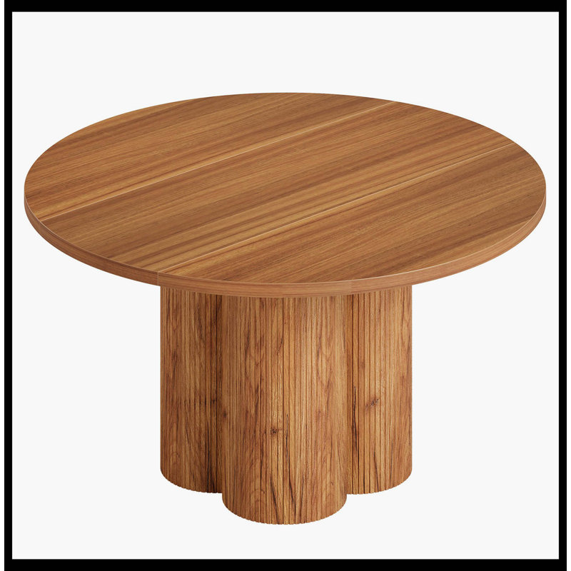 Table de salle à manger 47 po, table de salle à manger cannelée ronde (chaises non incluses)