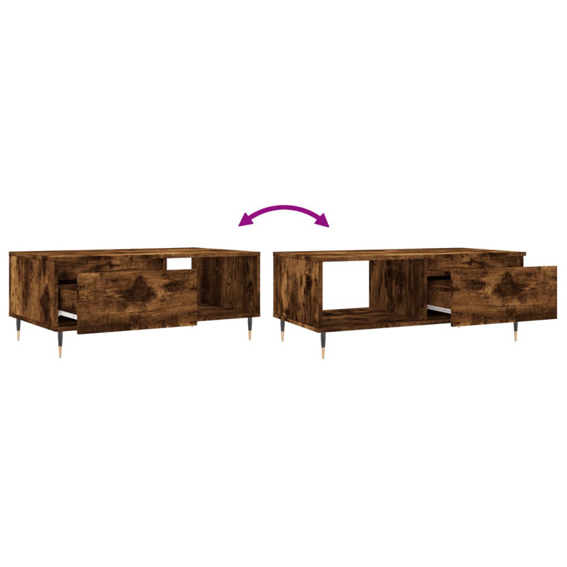Micki Coffee Table with Storage, Smoked Oak