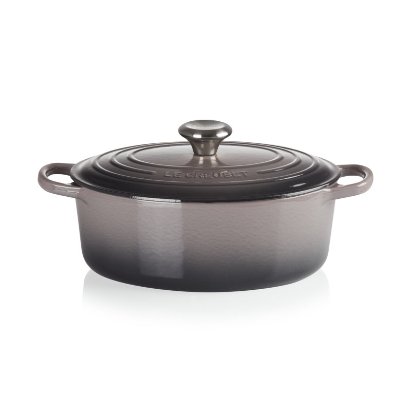 Le Creuset Signature Cast Iron Oval Casserole, 27cm / 4.1L, Flint