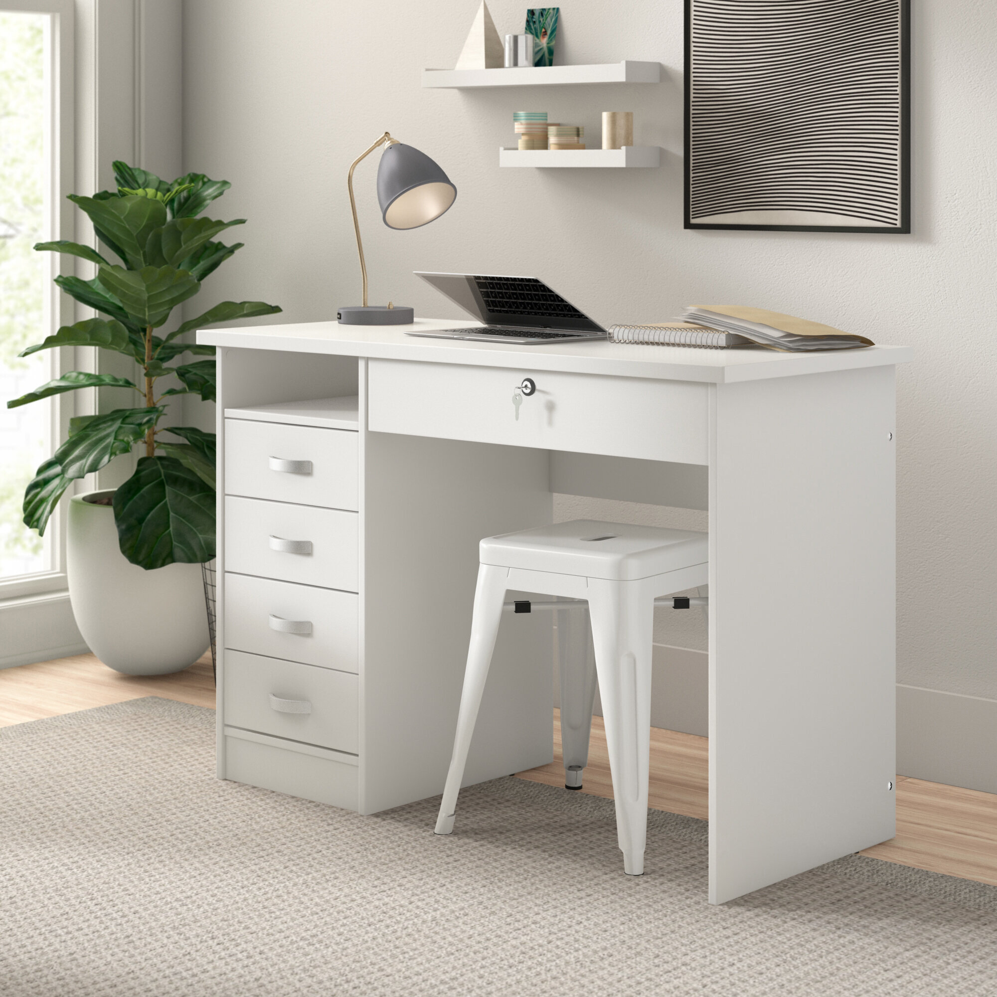 Wayfair | Silver & White Desks You'Ll Love In 2023