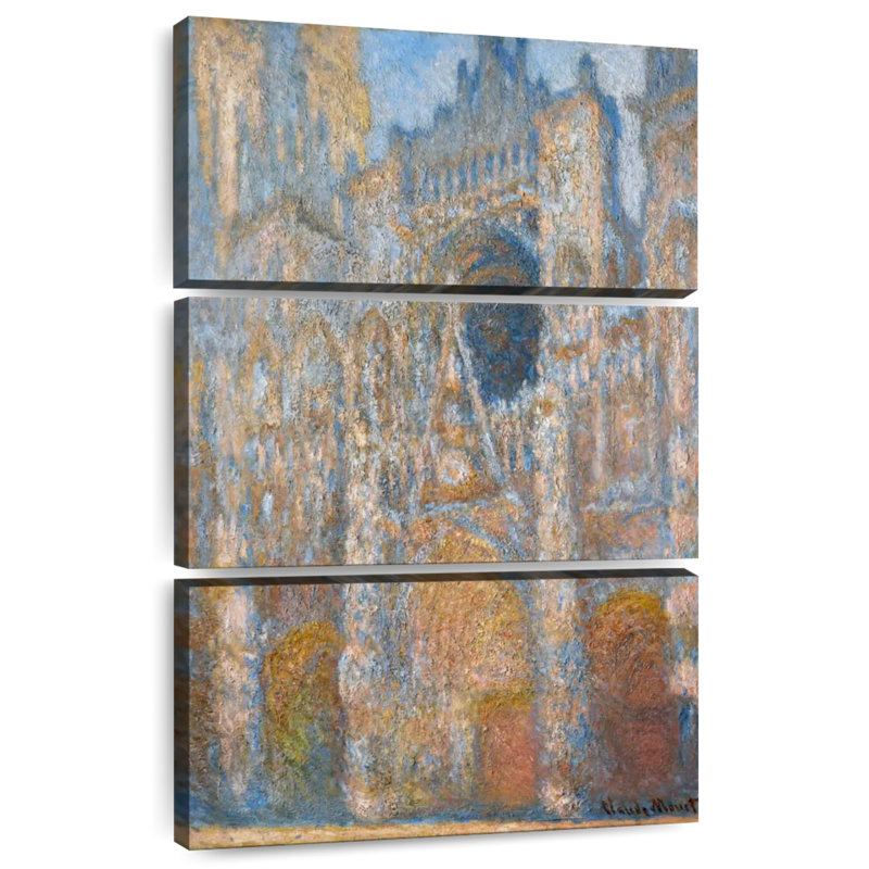 Adella Rouen Cathedral West Facade Sunlight 1894, 45" H x 28" W