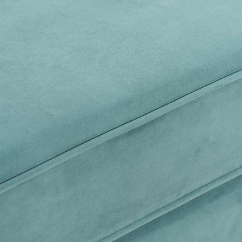 Chaise longue inclinable Myrdell, Velours bleu sarcelle