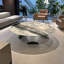 Table basse flottante en acier inoxydable et marbre-104250930