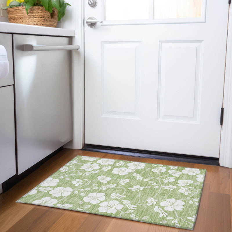 Premium Machine Washable Birchview AMF1032 Floral Rug, Rectangle 1'8" x 2'6"
