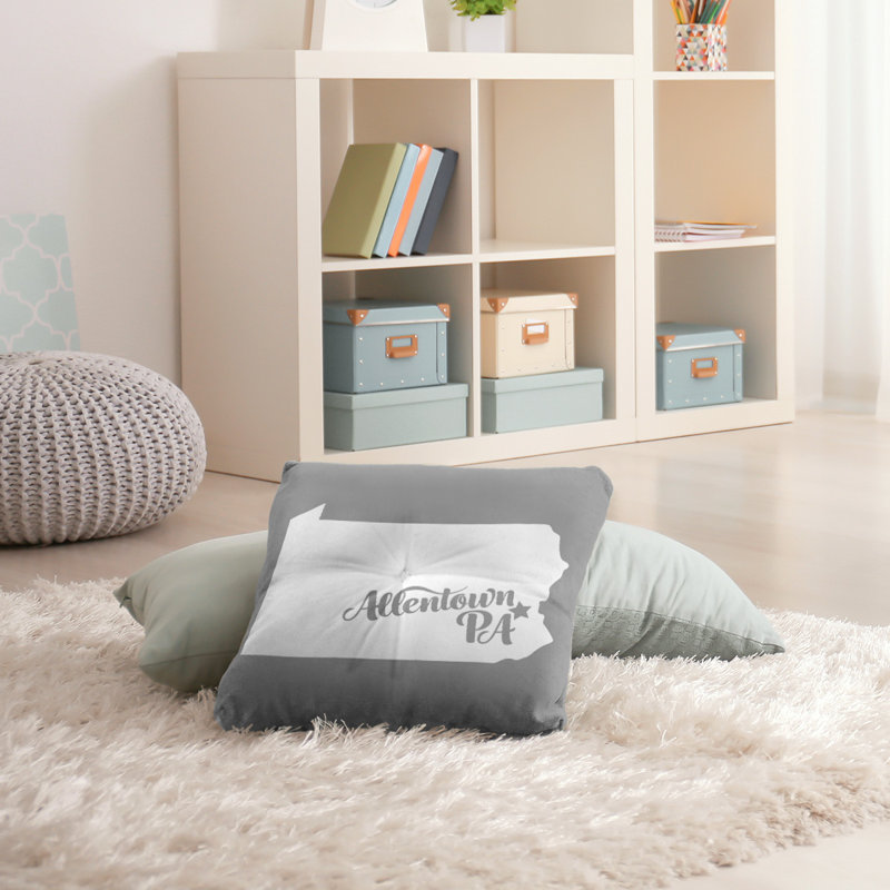 Coussin de plancher touffeté, 30 po x 30 po, Gris, Allentown