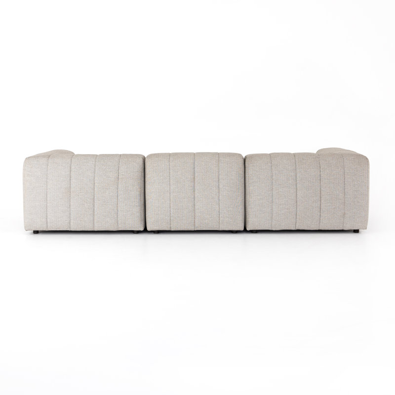 Necci 121 " W Straight Patio Sectional with Cushions, Faye Ash