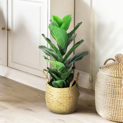20" Artificial Fiddle Leaf Fig Tree in Basket