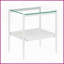 Ensemble de 3 pièces Ensemble de tables de bout en verre trempé, facile à nettoyer, tablette de rangement, pieds en fer durable pour le salon-121049205