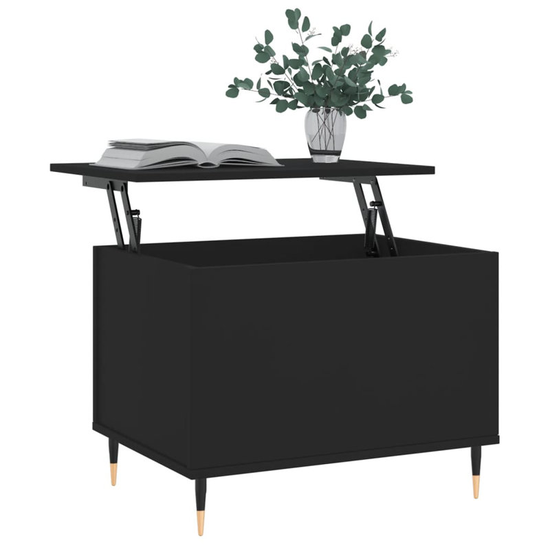 Dumond Coffee Table 90x44.5x45 cm Engineered Wood, 45 cm H x 60cm L x 44.5cm W, Black