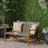 Outdoor Acacia Wood Wicker Loveseat, Patio Furniture Conversation Set For Backyard-1478021019
