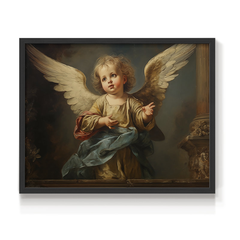 Angels From Above-LXIX -Framed Print - Restickable, H 11 po x l 14 po, Noir, noir, noir, noir