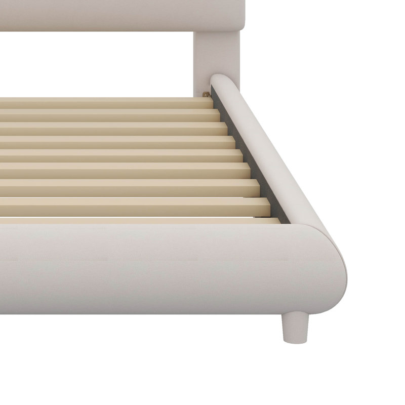 Lit plateforme en tissu d'ameublement Teddy