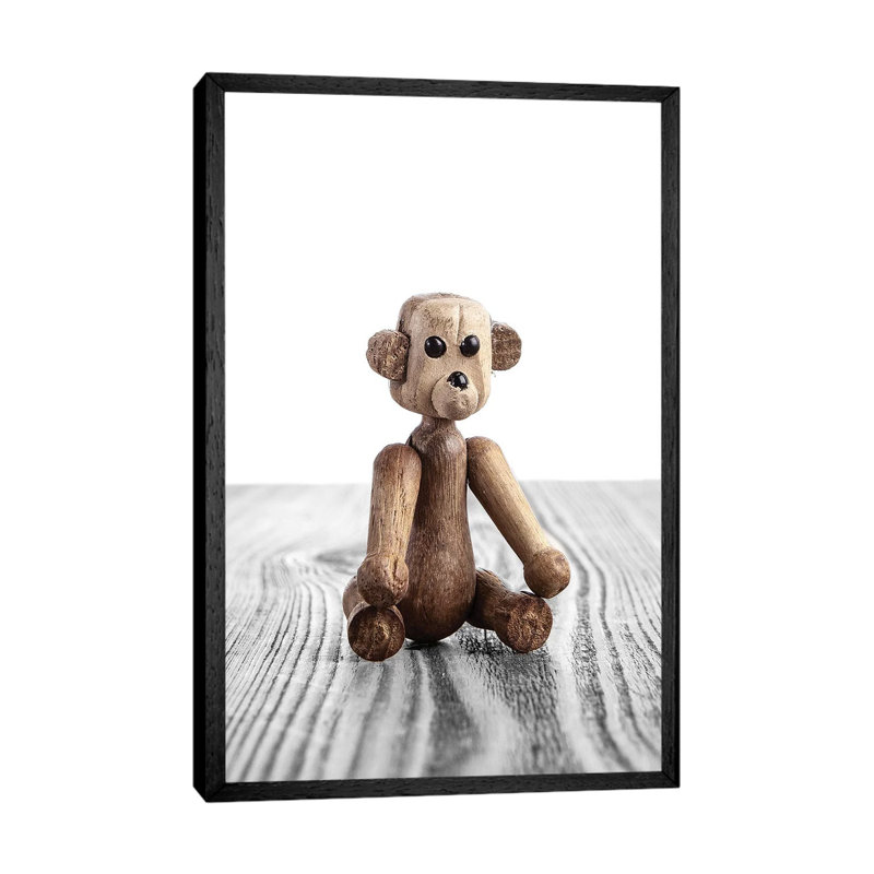 Bear Zooline - Print on Canvas, 66.04 cm H x 45.72 cm W, Black Framed