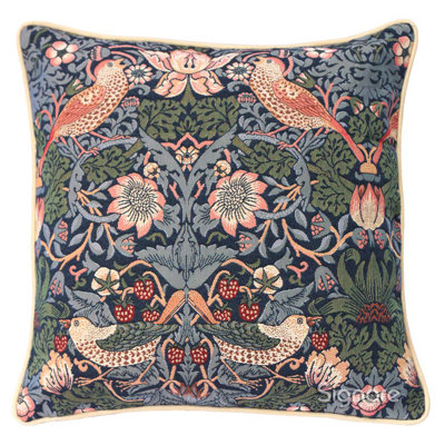 Strawberry Thief Square Pillow Cover