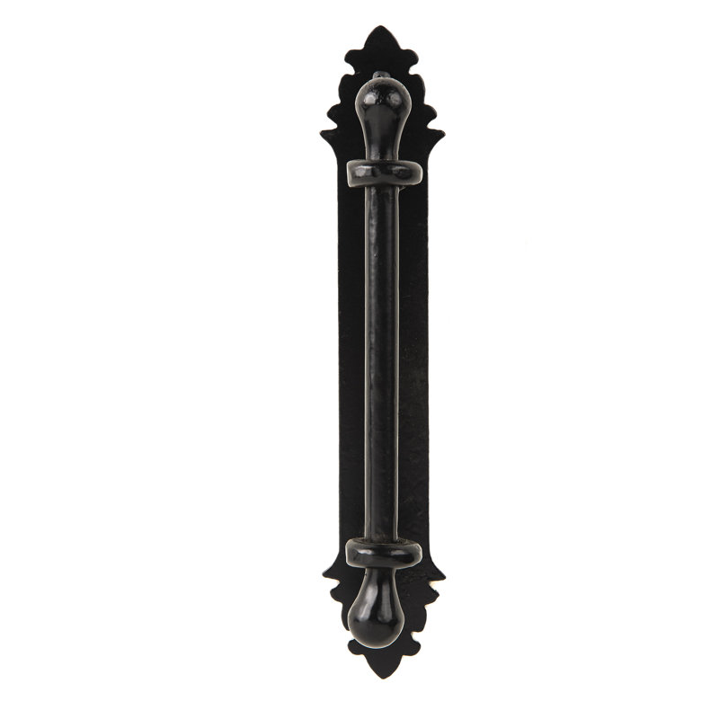 Poignée de porte en fer forgé 10,5 po forgée à la main, Fer naturel
