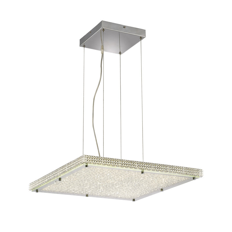 Doran 1 - Light Polished Chrome LED Square/Rectangle Pendant