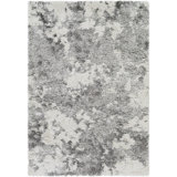 Dittman Machine Woven Abstract Shag Gray Area Rug