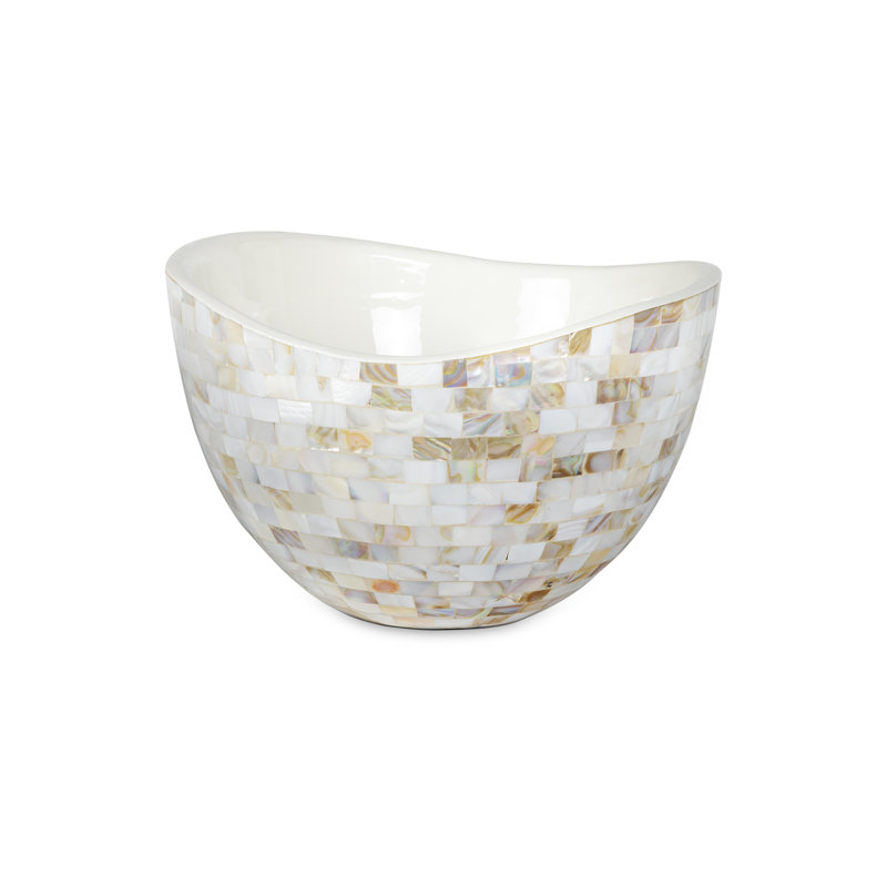 Jake Bowl Small (Mother of Pearl), 6.5" H x 9.75" W x 9.75" D