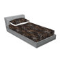 Gris taupe foncé / motif floral gingembre