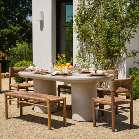 Outdoor dining set.