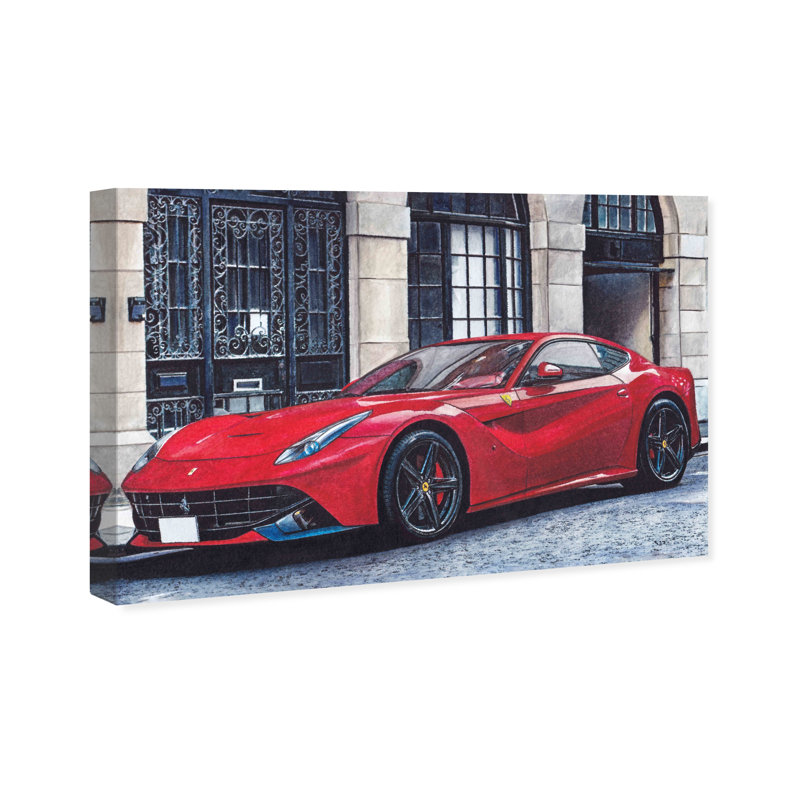 Transport, rouge, transport traditionnel - Impression sur toile, H 10 po x l 15 po, Toile tendue