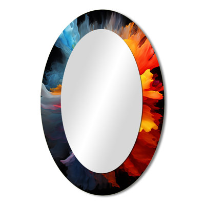 Rainbow Shades Of Colorlessness - Landscapes Oval Decorative Mirror On Metal