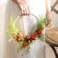 Panier suspendu pivoine artificiel en anneau floral