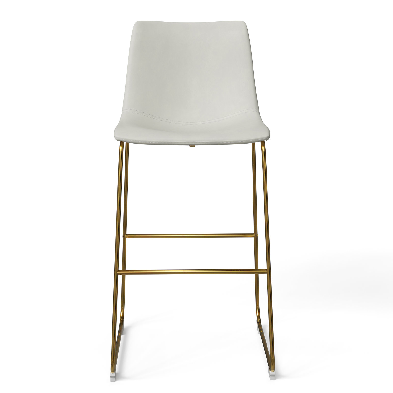 Nia Bar Stool, Bar Stool (29" Seat Height), Vintage Cream, Gold