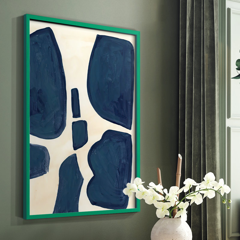 «Blue P pièces II», reproduction encadrée - bois massif, Vert, H 10 po x l 8 po